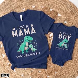 First Mothers Day Shirt Matching Mom Baby Outfit Mama Mini Dinosaur